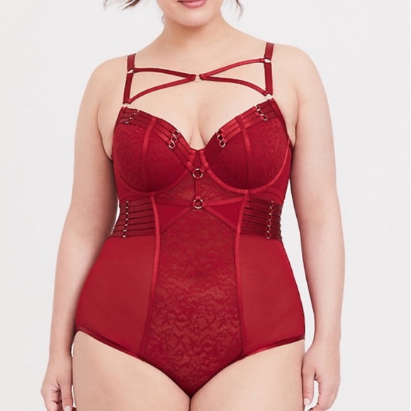 LAST ONE Torrid | Lace/Strappy Cutout Bodysuit - Picture 2 of 6